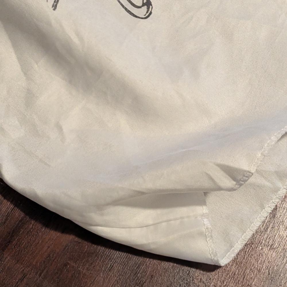 Vintage Dior White Pouch Storage Swan Illustration 13" x 13" - Picture 3 of 5